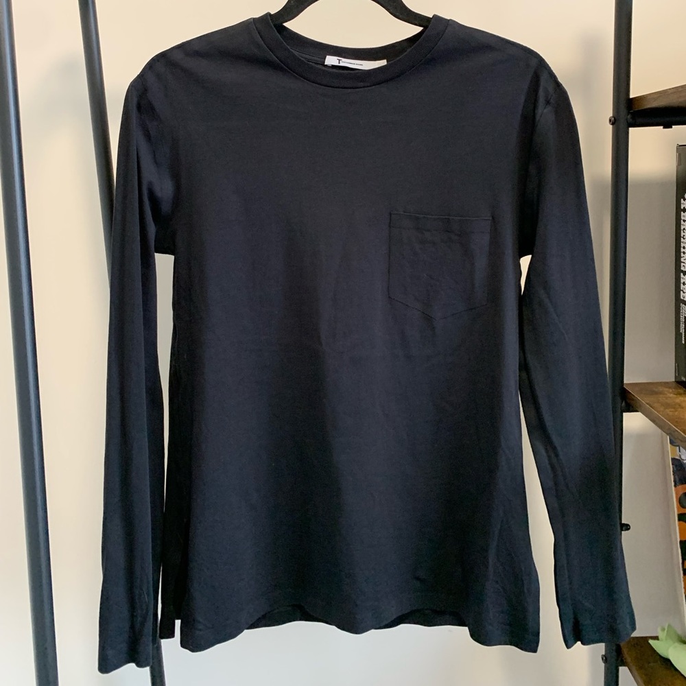 Alexander Wang Black Long Sleeve Tee with Pocket